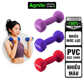 Tạ tay nam nữ nhiều mức chính hãng Agnite - PVC bọc gang siêu bền - dụng cụ hỗ trợ gym, pilates - ER081/ER082/ER083