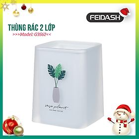 Thùng Rác Nhựa 2 Lớp Rời Phong Cách Châu Âu - Thiết kế sang trọng FEIDASH