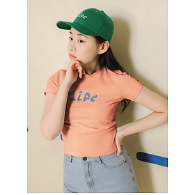 Áo Thun Nữ Ngắn Tay Hình In Phom Ôm - Life And Joy T-Shirt - LO23171102