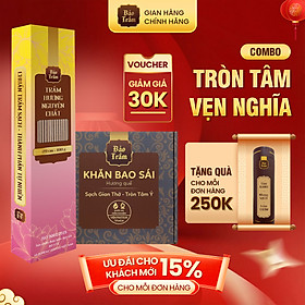 Combo Tròn Tâm Vẹn Nghĩa – Khăn Bao Sái Bảo Trầm + Nhang Trầm Nguyên Chất 180g | Thanh Tịnh, An Toàn