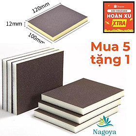 Mua 5 Tặng 1 Sét 5 miếng nhám xốp chà nồi, gỗ đa năng