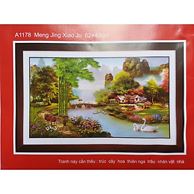 Mua Tranh thêu chữ thập Phong Cảnh (62*40cm) chưa thêu- A1178