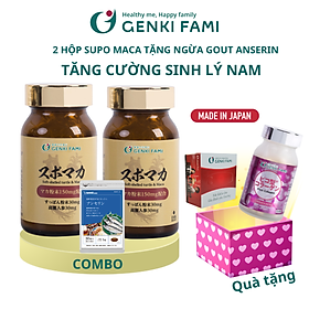 Combo 2 Hộp Viên Uống Tăng Cường Sinh Lý Nam, Bổ Thận Tráng Dương Chiết Xuất Hàu Biển, Kẽm, Nhân Sâm, Baba Supo Maca Genki Fami Nhật Bản