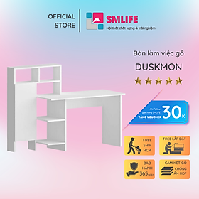 Bàn làm việc, bàn học gỗ hiện đại SMLIFE Duskmon  | Gỗ MDF dày 17mm chống ẩm | D150xR60xC120cm