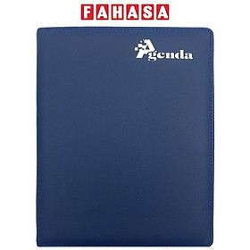 Sổ Bìa Da Agenda Trung - Kẻ Ngang 64 Trang - Fabico-XNI24 - Màu Xanh Dương