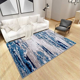 Thảm Trang Trí Phòng Khách Và Sofa Lông Ngắn BA003 - Blue Art