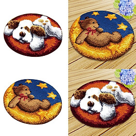 2 Sets DIY Dog Bear Latch Hook Rug Kit for Beginner Crafts Embroidery