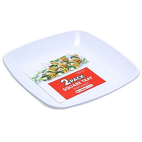Khay Nhựa Hình Vuông YT0030 - Trắng (2 Cái)