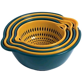 Mua Bộ Rổ Nhựa Kèm Chậu 6 Món Cao Cấp Loại Tròn