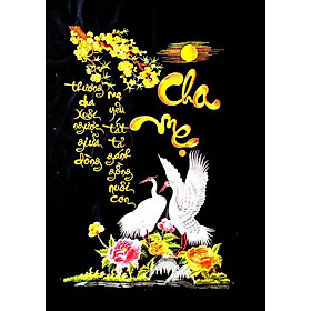 Mua (ĐÃ THÊU) Tranh thêu truyền thống chỉ lụa CHA MẸ 90x50cm chưa khung