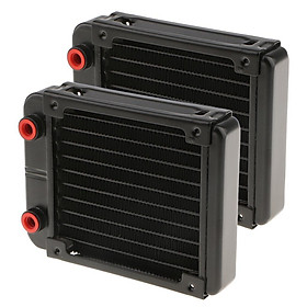 G1/4inch Computer Radiator 10Pipe 120mm Water Cooling Cooler for CPU Heatsink ( Black, 2Pack )