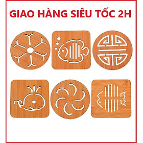 Bộ 6 Chiếc Lót Đế Ly Cốc Bằng Gỗ (Giao màu ngẫu nhiên)