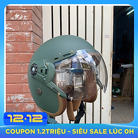 Mũ Bảo Hiểm có kính 3/4 đầu lót màu cao cấp