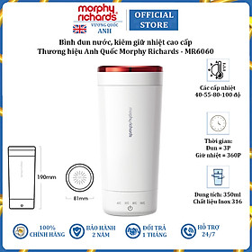 Bình đun nước kiêm giữ nhiệt cao cấp Morphy Richards MR6060 350ml - Hàng Chính Hãng