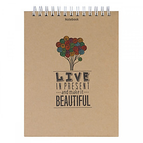 Nơi bán Notebook - Live In Present And Make It Beautiful (Gáy Lò Xo) - Giá Từ -1đ