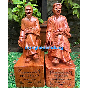 Tượng thầy chu văn an bằng gỗ hương đá cao 30x15x11cm 
