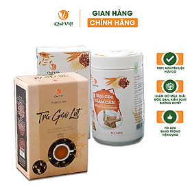 Combo Trà gạo lứt và Ngũ cốc giảm cân ăn kiêng Quê Việt nguyên liệu tự nhiên an toàn 