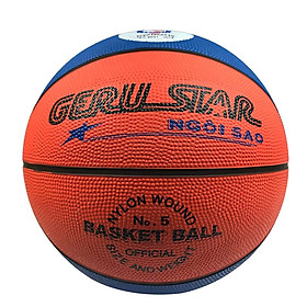 Bóng rổ cao su 2 màu Gerustar Size 5 (Tặng Băng dán thể thao + Kim bơm + Lưới đựng)