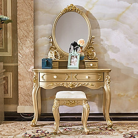 Mua Bàn ghế trang điểm tân cổ điển ánh vàng cao cấp  bàn phấn LUX-BAP18