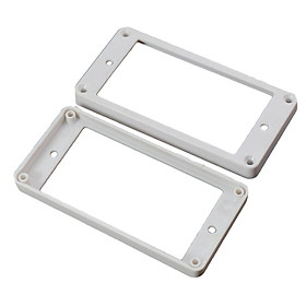 2 Pcs Curved Humbucker Pickup Frame Mounting Rings for Electric Guitar White