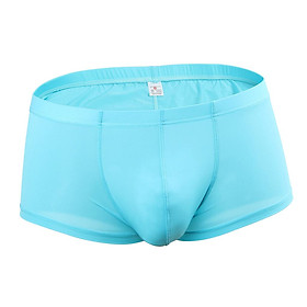 Men Soft Underwear Shorts Mesh Solid Boxer Briefs Trunks Pants Sexy Lingerie - XXL