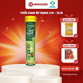 Viên sủi thanh nhiệt Livecool- Hương chanh giảm nhiệt miệng nóng trong, mát gan, tăng sức đề kháng- Hộp 16 viên