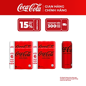 [SALE 11.11] Coca-Cola Zero 330ml (Lốc 24 Lon) – Nước Ngọt Không Đường Chính Hãng