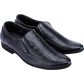 Giày Lười Nam Vân Cá Sấu Huy Hoàng HT7159 - Đen (Size