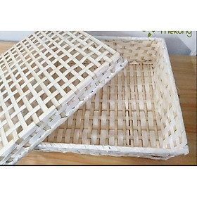 Hộp quà tết, hộp quà bằng tre  có nắp đậy rời