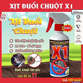 Chai Xịt Đuổi Chuột, Côn Trùng X1 - Thảo Dược An Toàn, Tặng Kèm Vòi Xịt Hết Chuột Chỉ Sau 1 Lần Xịt