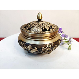 Lư xông trầm nguyên khối, họa tiết tinh xảo
