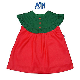 Đầm bé gái họa tiết Bèo Nhí Xanh Đỏ Tơ - AICDBGOKEJHU - AIN Closet