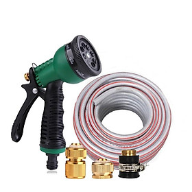 Mua Vòi xịt rửa xe Vòi phun nước tưới cây tăng áp thông minh 8 chế độ 815576-1 (cút đồng nối đồng - dây xám)