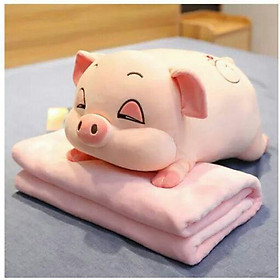 Mua Gối ôm 3d heo 50cm có mền ( chăn )