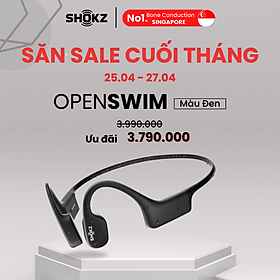 Tai Nghe Thể Thao Bơi Lội SHOKZ OPENSWIM - Truyền âm thanh qua xương Chống nước IP68 - Dung lượng lưu trữ 4GB cho 1200 bài hát - Hàng Chính Hãng - Màu đen