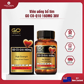 Viên uống bổ tim nhập khẩu chính hãng New Zealand GO CO Q10 160mg (30 viên) giảm quá trình lão hóa tim mạch, giảm nguy cơ tai biến tim mạch, giảm cholesterol máu, điều hòa huyết áp, tăng miễn dịch và giúp cơ thể khỏe mạnh