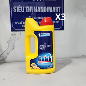 Combo 03 Bột Rửa Chén Bát Hương Chanh Finish Classic Power Powder Lemon Sparkle chai 1 kg