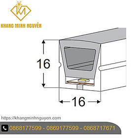 Mua  Giá cho 1 mét  Ống Silicon 1616 định hình đèn led dây lắp nổi chuyên dụng cho thì công nội thất  trần thạch cao