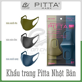 Khẩu Trang Pitta Nhật Bản Small Mode - Gói 3 cái khác màu (mẫu mới 2020)