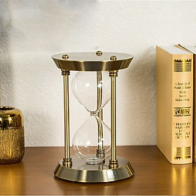 Đồng Hồ Cát Thủy Tinh Khung Kim Loại Để Bàn 32cm