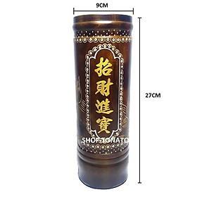 Mua ỐNG NHANG GỖ NHÁM NÂU CHIÊU TÀI TẤN BỬU CAO 23CM 27CM 32CM