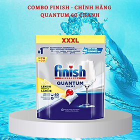 Viên rửa chén bát Finish Quantum Max 60 viên hương chanh