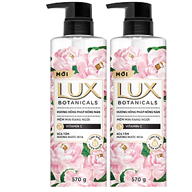 Combo Sữa Tắm Lux Botanical Hương Nước Hoa Hồng Pháp Nồng Nàn Hương Nước Hoa Cao Cấp Sáng Mịn Rạng Ngời 570G X2