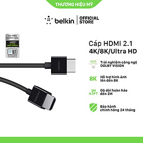 Hình ảnh Cáp HDMI 2.1 8K@60Hz or 4K@120Hz Belkin AV10175bt2MBKV2-BLK (2m) - Đen - Hàng Chính Hãng