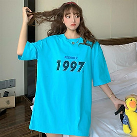 Áo thun nam nữ unisex tay lỡ phông form rộng teen cổ tròn oversize cotton giá rẻ basic đen trắng tee pull 1997