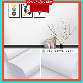 Giấy dán tường Màu Trắng khổ rộng 45cm (có sẵn keo)