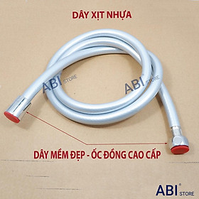 Bộ vòi xịt bồn cầu dây xịt nhựa ốc đồng ghi dày hàng dây mềm xịn, bền đẹp kèm đầu xịt DX01 cao cấp