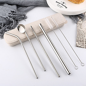 Combo Ống Hút INOX 304 Tiết Kiệm Kèm Cọ và Hộp Đựng 7 Món