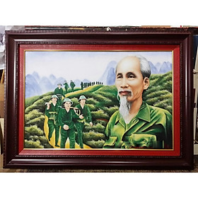 Tranh đá quý , Bác Hồ - Bác Giáp