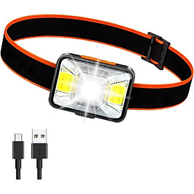 Đèn pha có thể sạc lại USB với 5 ánh sáng hàng đầu không thấm nước IPX4 để câu cá/cắm trại/xe đạp/săn bắn/đi bộ đường dài